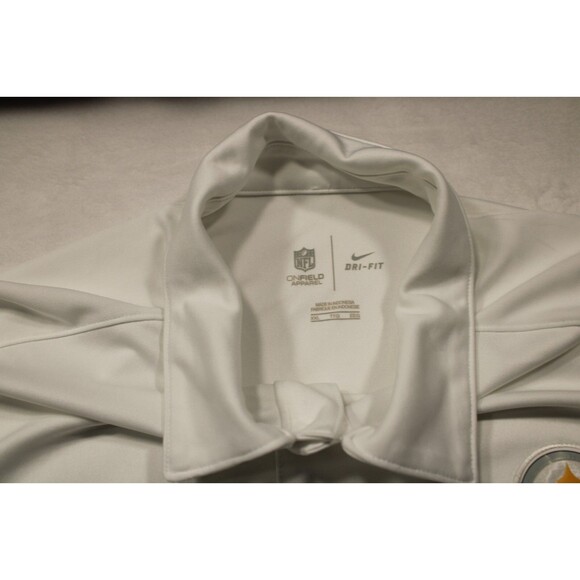 NIKE Dri-Fit Polo Shirt XXL White On-Field Pittsburgh Steelers NFL Football - Picture 7 of 10